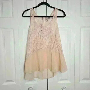 Love On A Hanger Medium Lace Sheer Pink Tank